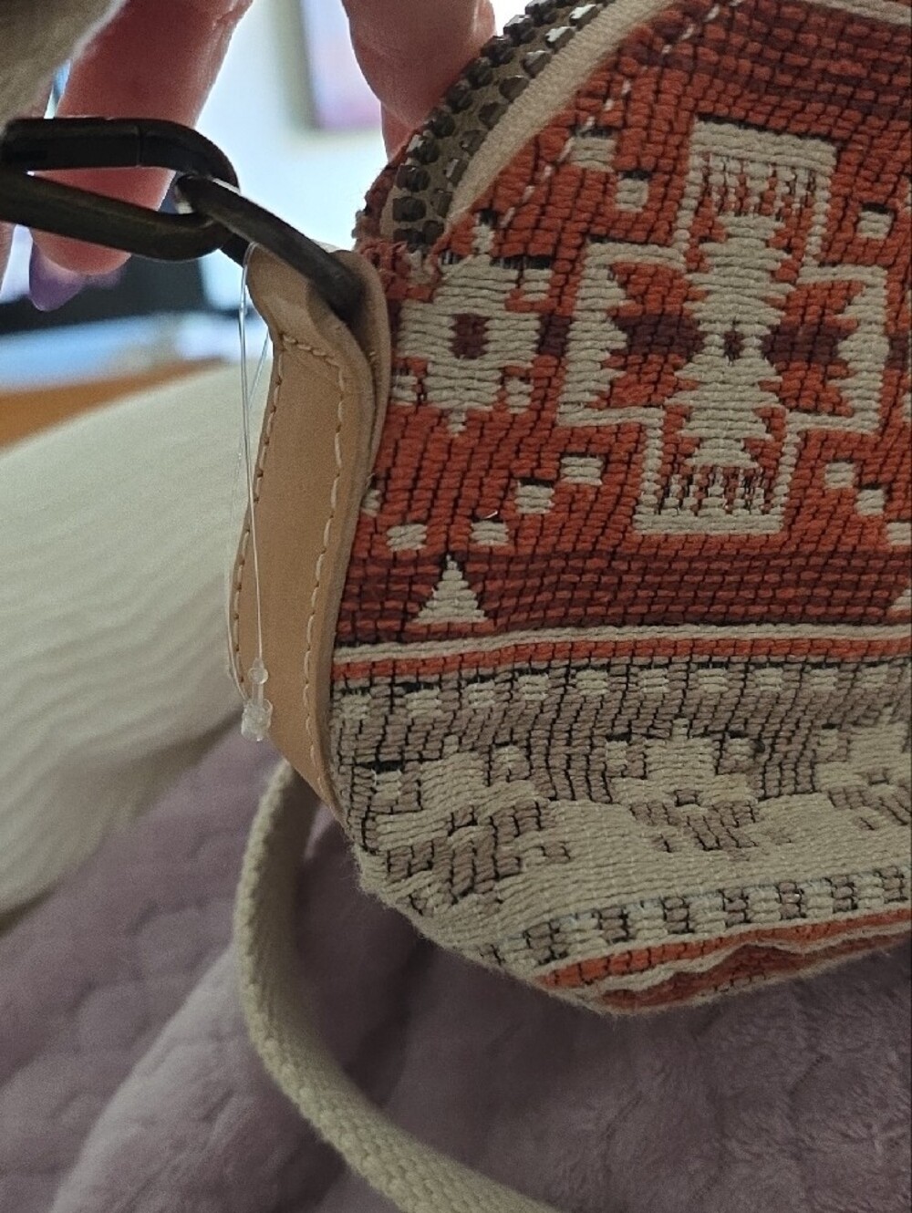 Pendleton Woven Tribal Crossbody Bag in Rust and Cream - Picture 5 of 15